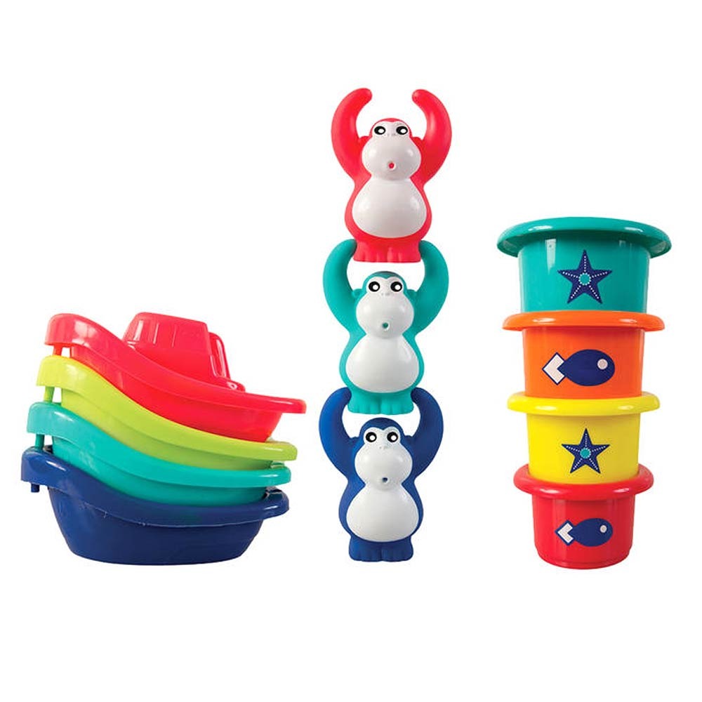 Bath Set Boats and Little Acrobat Monkeys